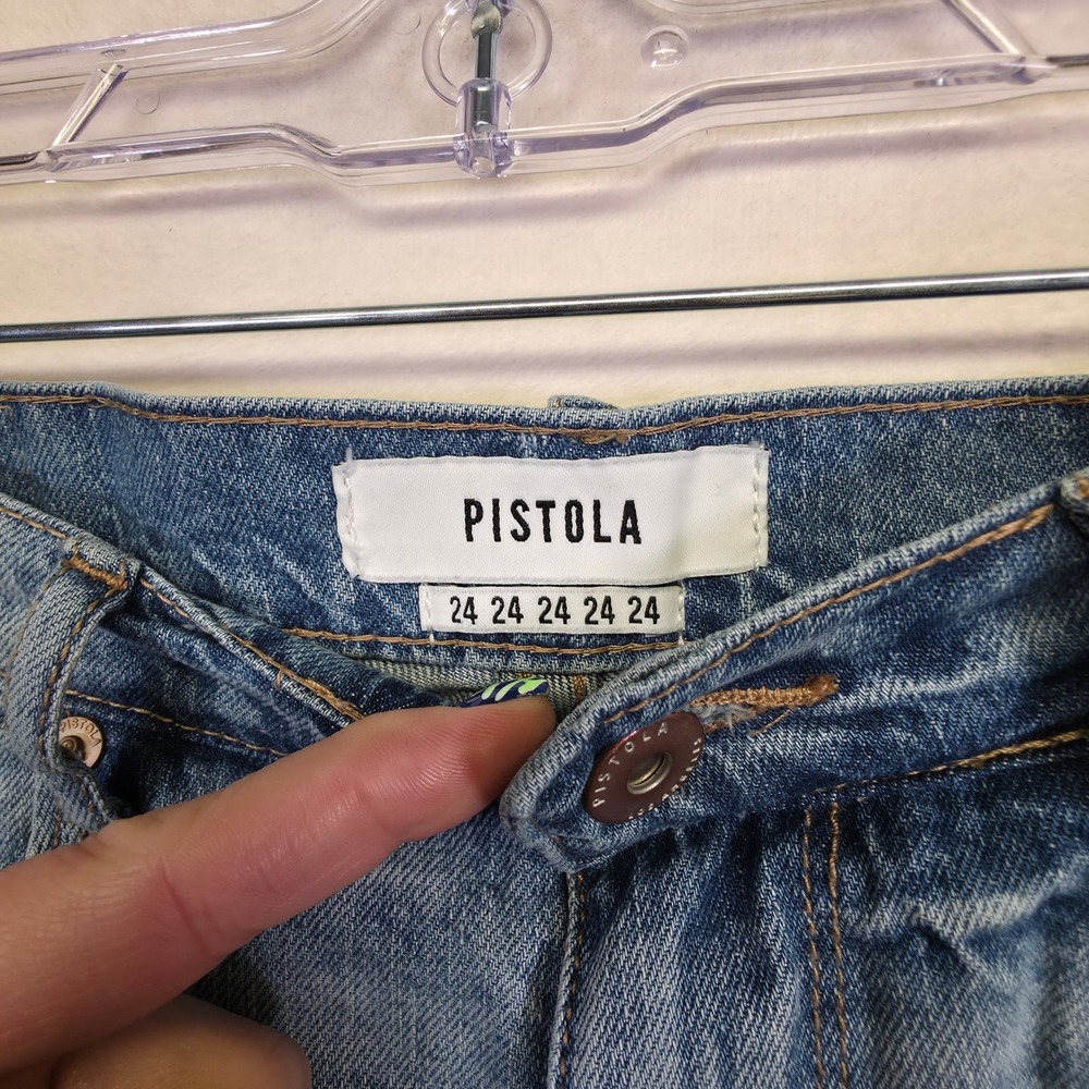 Pistola Distressed Jeans Womens 24 Light Wash Y2K Streetwear Grunge Ripped - Picture 9 of 16